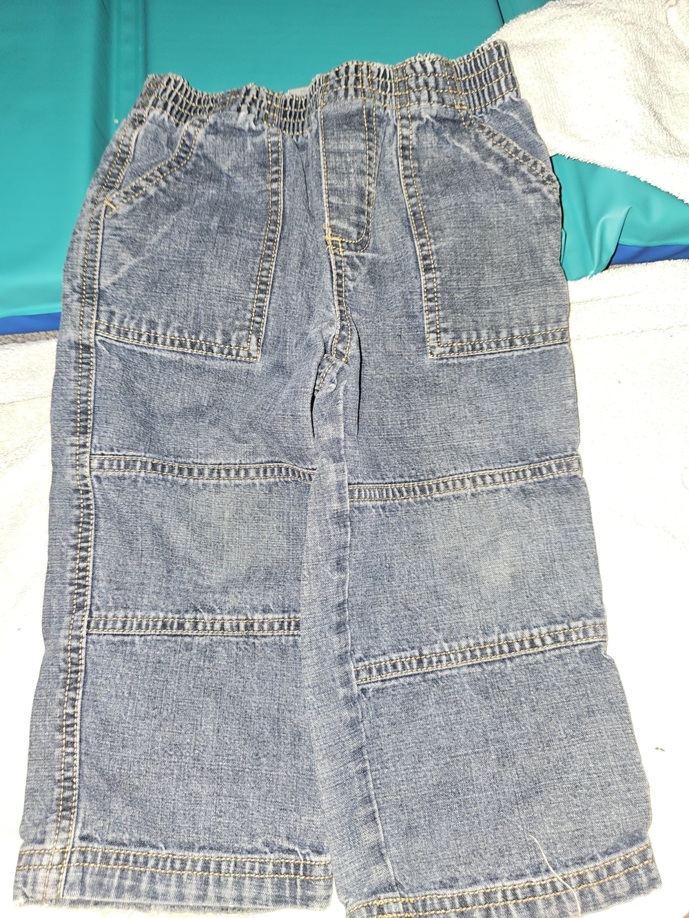 Kids Blue Denim Patchwork Jeans